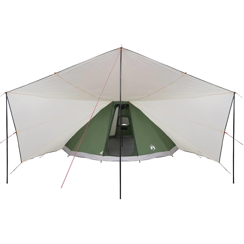 Családi Tipi sátor tetővel zöld és bézs 510 x 690 x 330 cm
