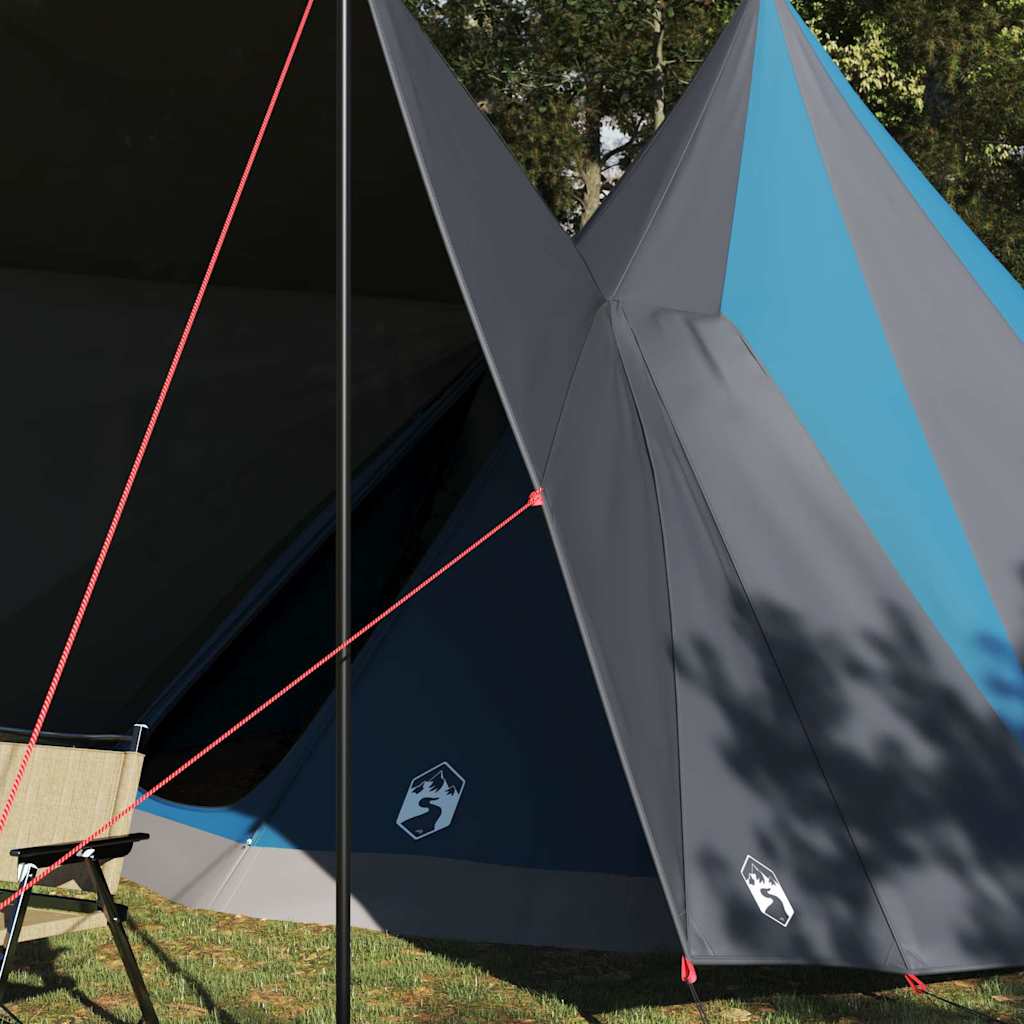 Családi Tipi sátor tetővel Kék és Szürke 510 x 690 x 330 cm