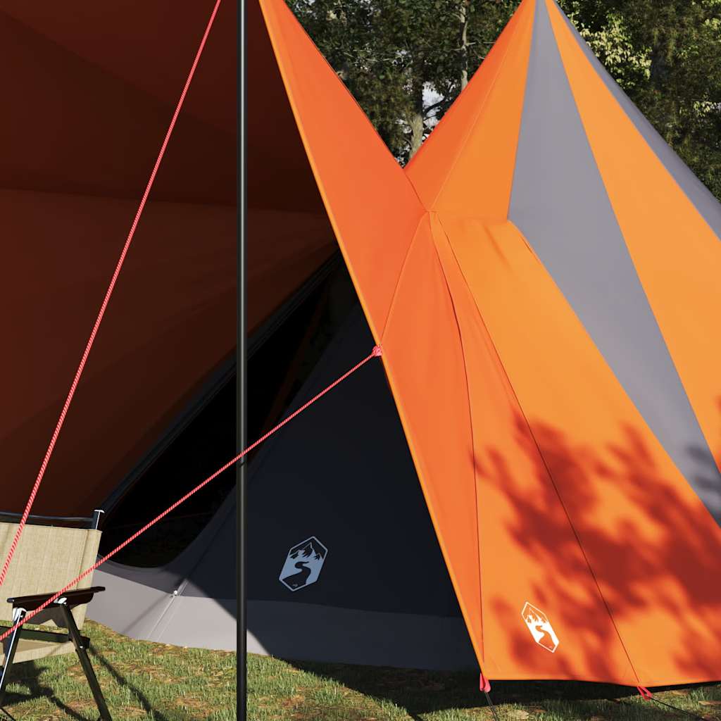 Családi Tipi sátor tetővel Szürke és narancs 510 x 690 x 330 cm