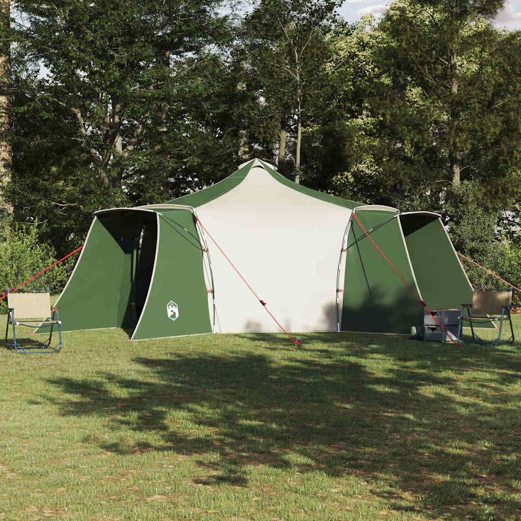 Tipi sátor tetővel zöld és bézs 492 x 492 x 275 cm szövet