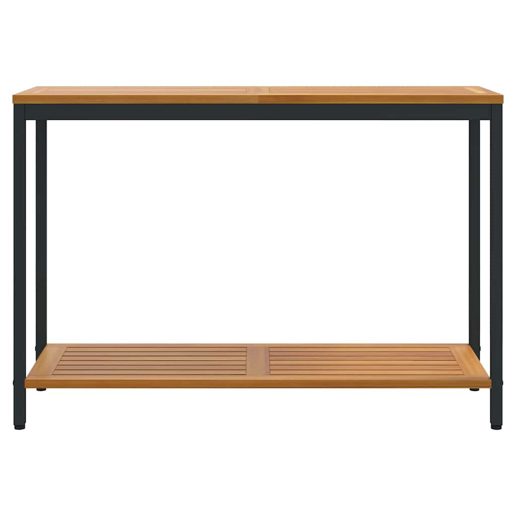 Kültéri Asztal tárolóval Természetes és fekete 110 x 35 x 75 cm