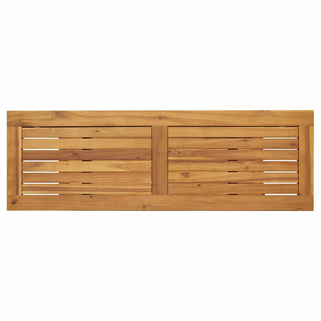 Kültéri Asztal tárolóval Természetes és Szürke 110 x 35 x 75 cm