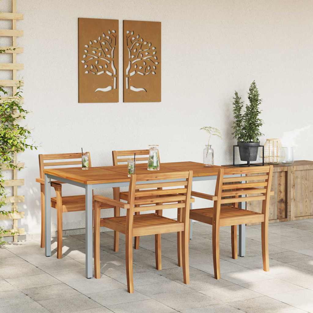Kültéri asztalok Természetes és Szürke 150 x 90 x 75 cm