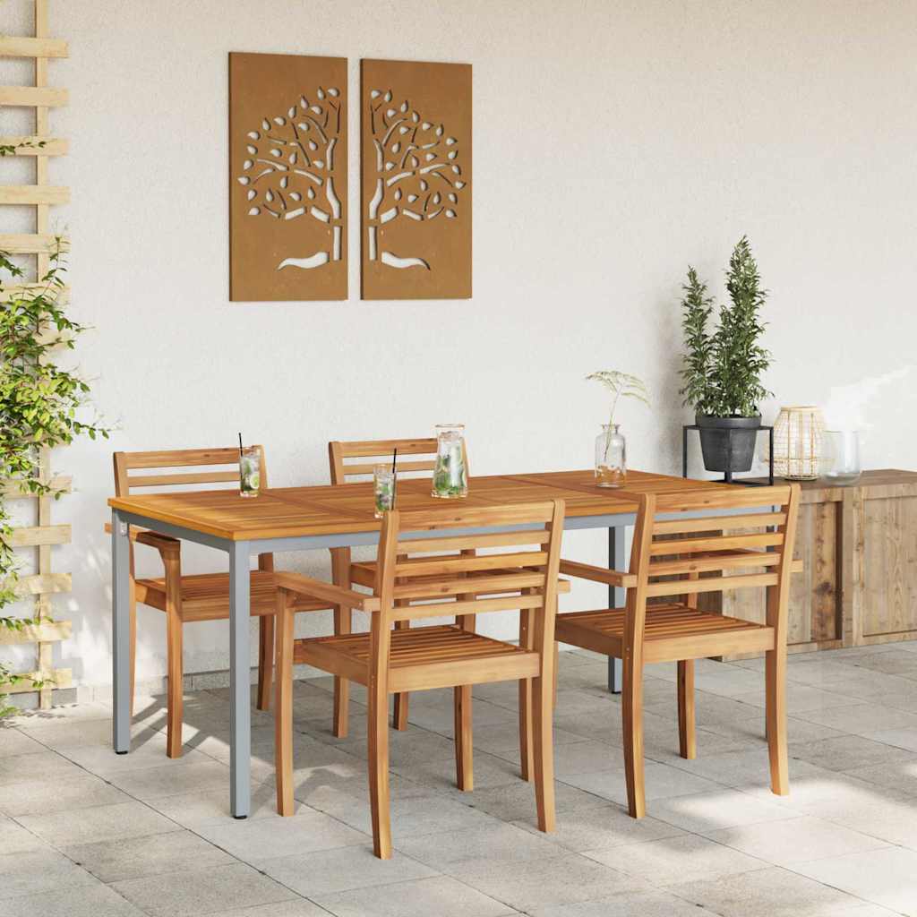 Kültéri asztalok Természetes és Szürke 180 x 90 x 75 cm