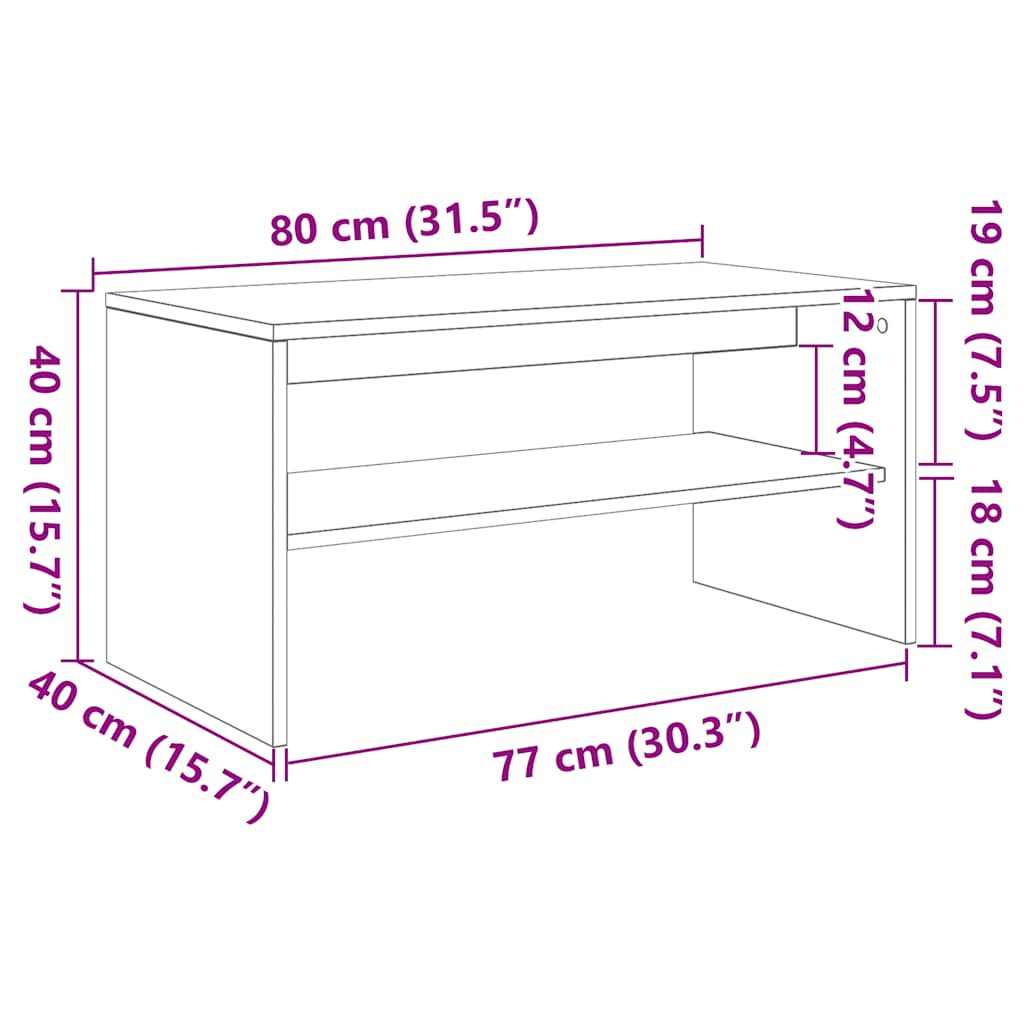 betonszürke forgácslap TV-szekrény 80 x 40 x 40 cm