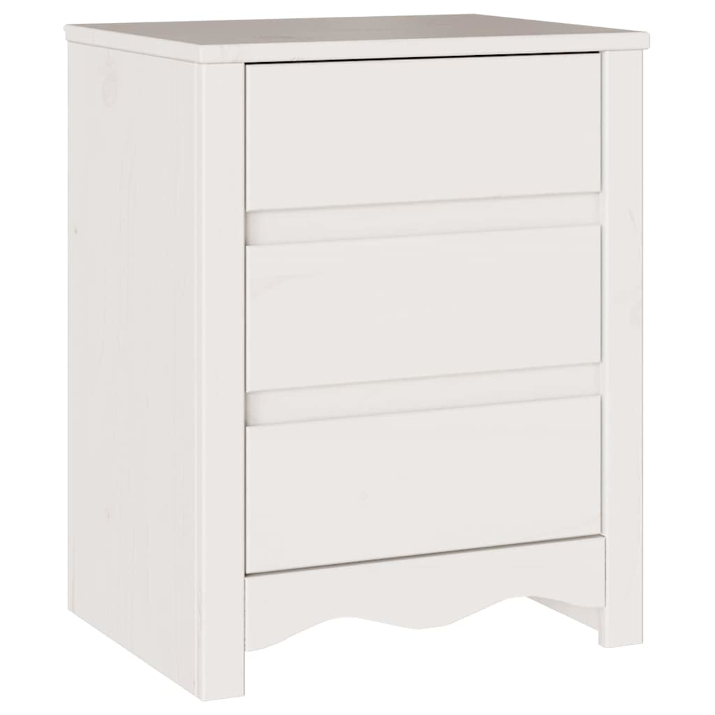 Éjjeliszekrény Drammen Fehér 45 x 35 x 56 cm Tömör fenyőfa