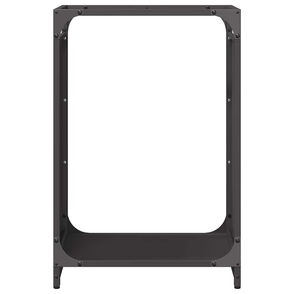fekete hidegen hengerelt acél tűzifatároló 44x28x65 cm
