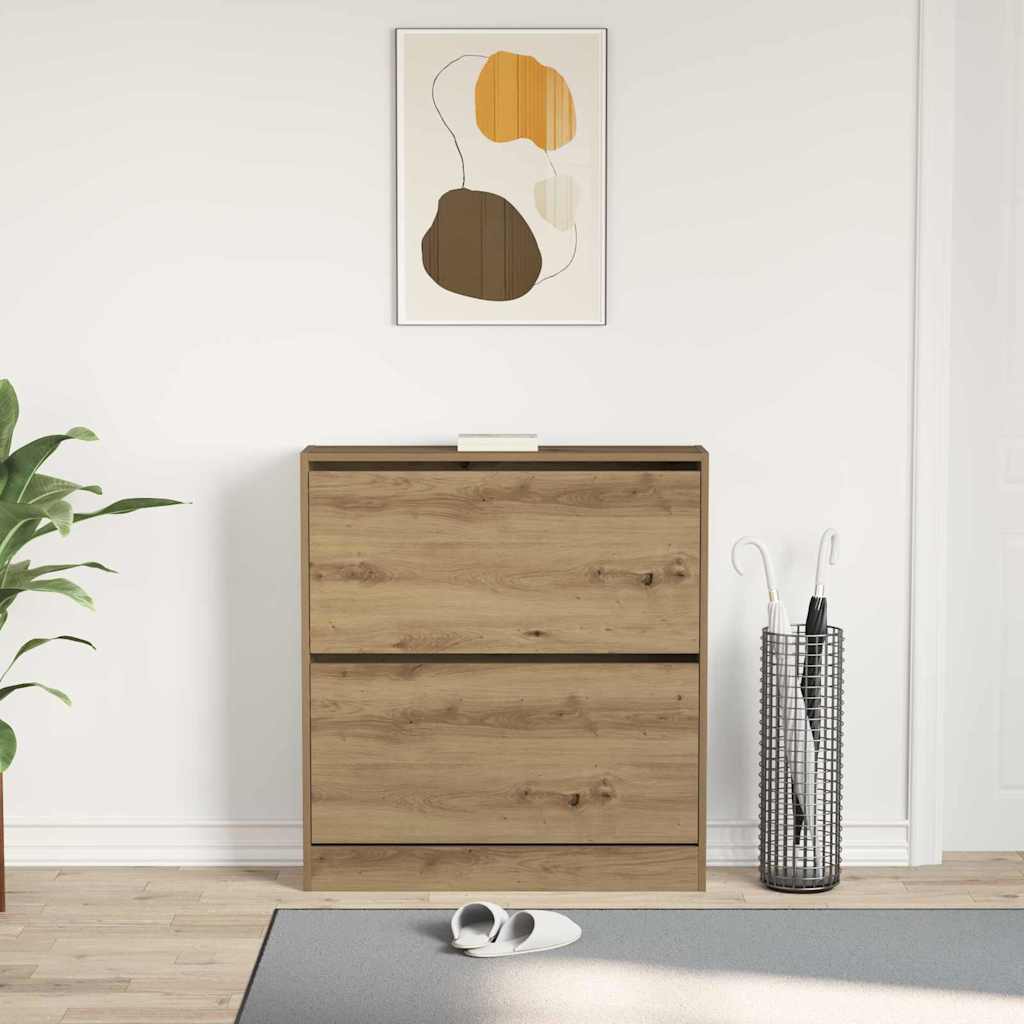 Cipőszekrény tárolóval Füstölt tölgy 80 x 21 x 87.5 cm Faanyag