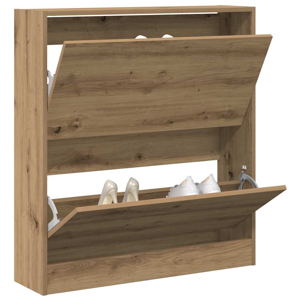 Cipőszekrény tárolóval Füstölt tölgy 80 x 21 x 87.5 cm Faanyag