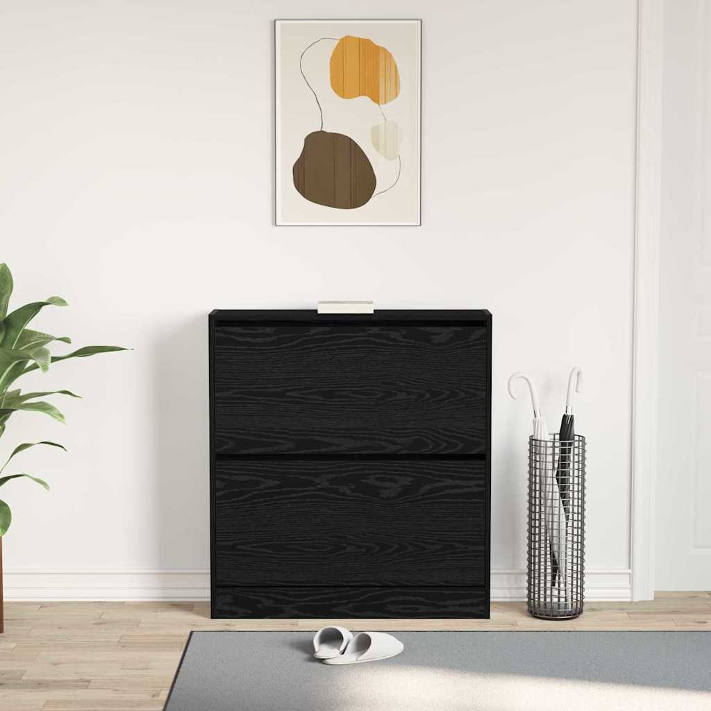 Cipőszekrény tárolóval Musta tammi 80 x 21 x 87.5 cm Faanyag