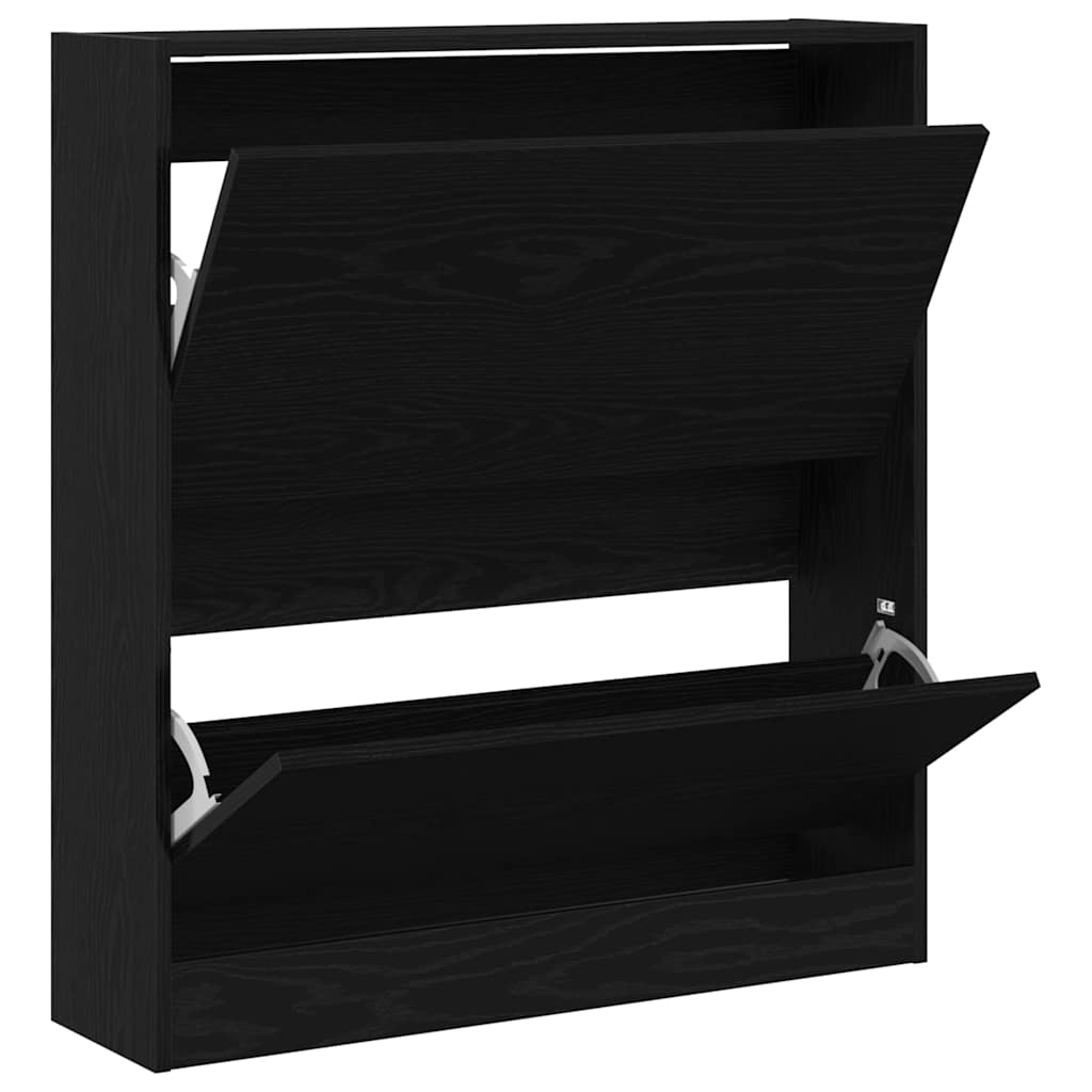 Cipőszekrény tárolóval Musta tammi 80 x 21 x 87.5 cm Faanyag