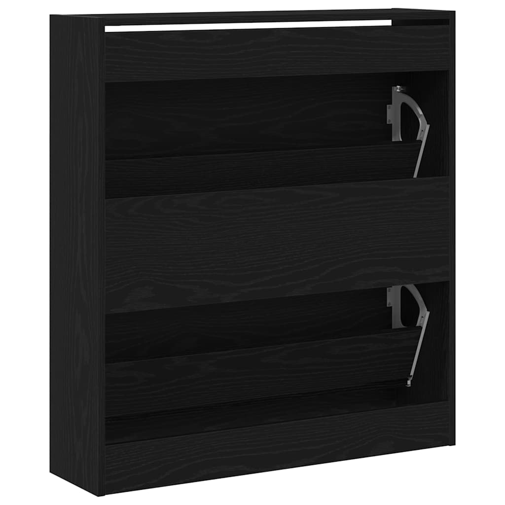 Cipőszekrény tárolóval Musta tammi 80 x 21 x 87.5 cm Faanyag