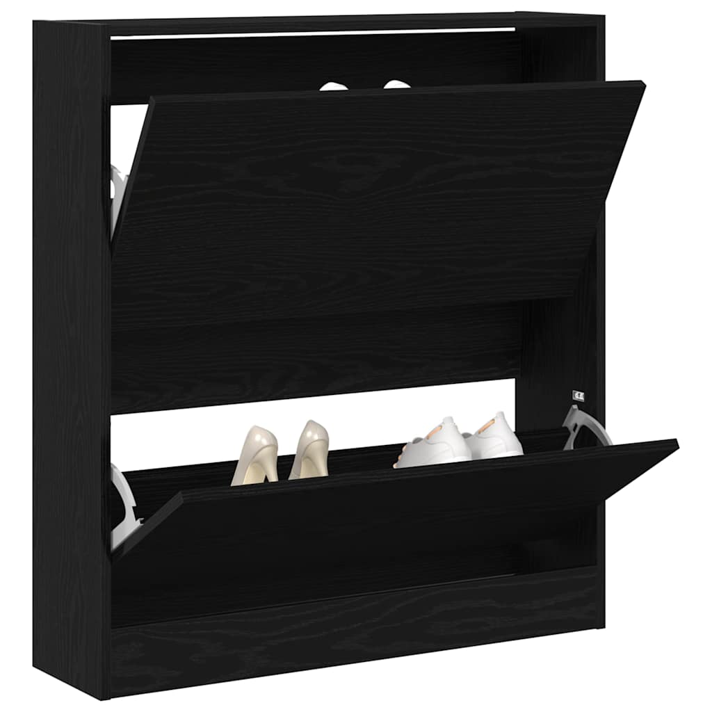 Cipőszekrény tárolóval Musta tammi 80 x 21 x 87.5 cm Faanyag