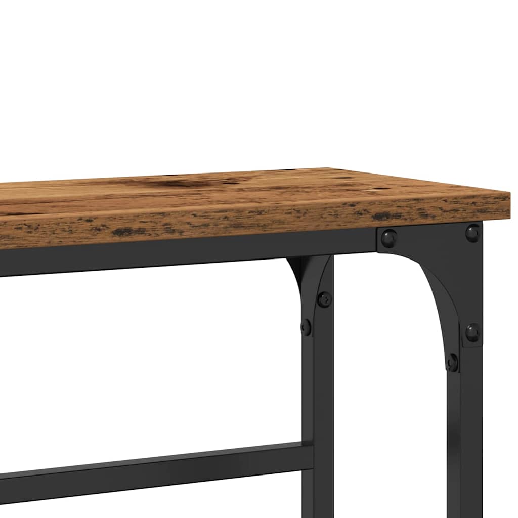 Konzolasztal Öreg fa 75 x 19.5 x 75 cm Műgyantás fa és fém