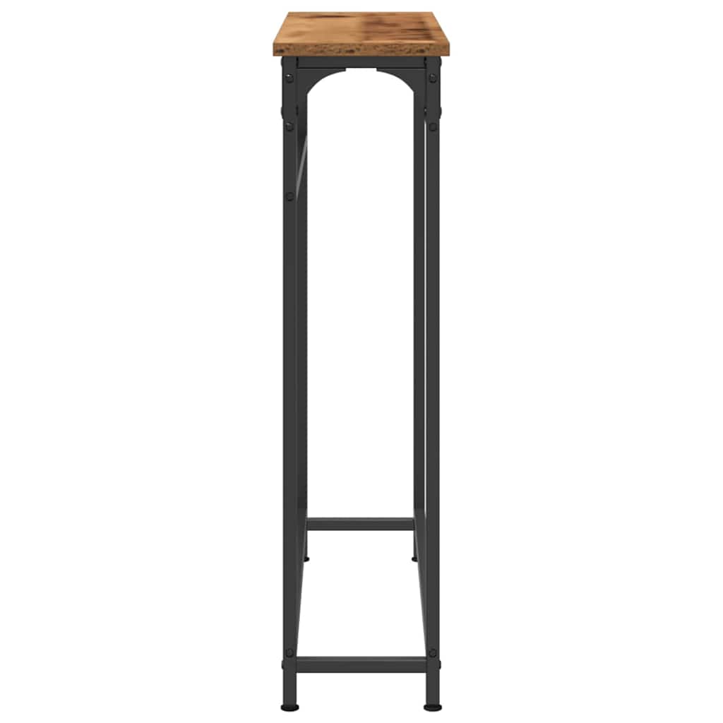 Konzolasztal Öreg fa 75 x 19.5 x 75 cm Műgyantás fa és fém
