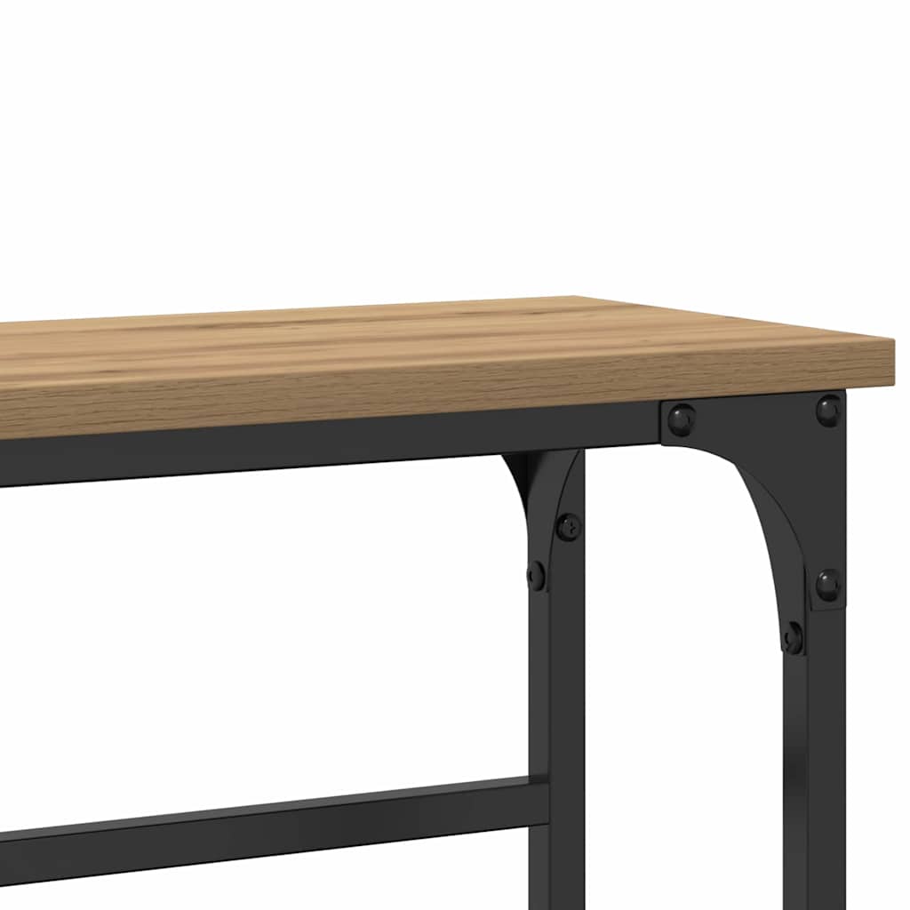 Konzolasztal polcokkal kézműves tölgy 75 x 19.5 x 75 cm