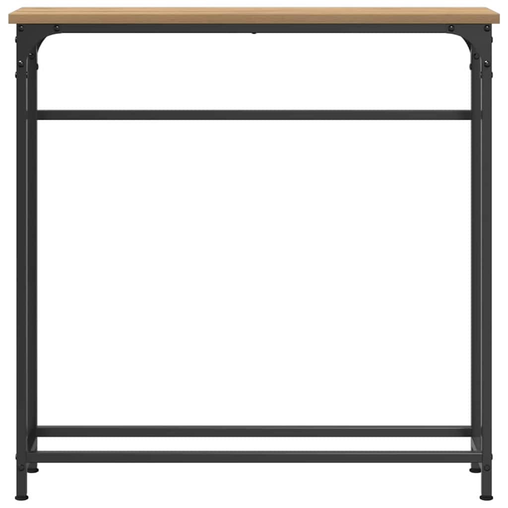 Konzolasztal polcokkal kézműves tölgy 75 x 19.5 x 75 cm