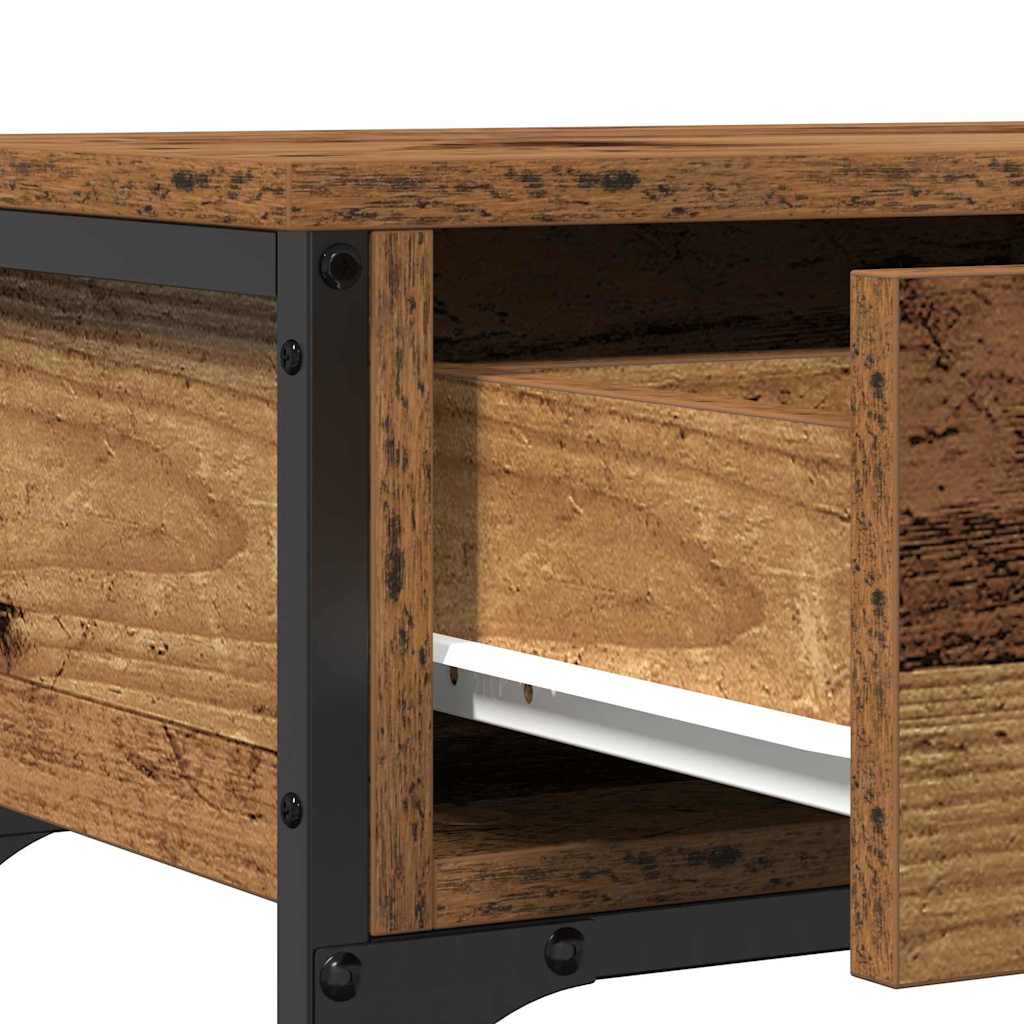 Konzolasztal Régi fa 100 x 25 x 75 cm Műgyantás fa és fém