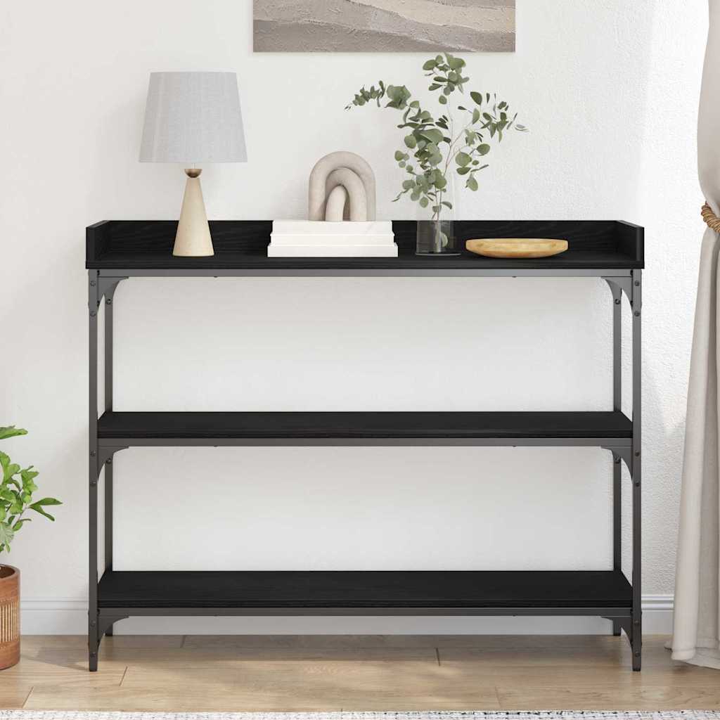 Konzolasztal Musta tammi 100 x 30 x 80 cm Műgyantás fa és fém
