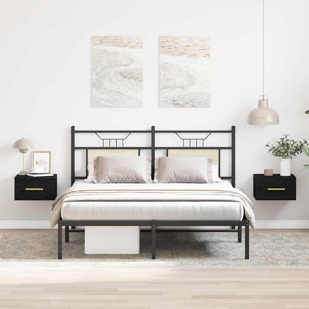 Éjjeliszekrény 2 pcs Musta tammi 35 x 35 x 20 cm Faanyag
