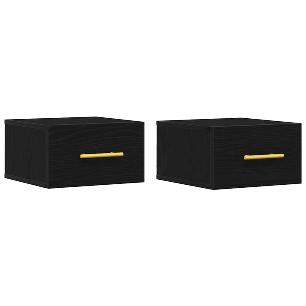 Éjjeliszekrény 2 pcs Musta tammi 35 x 35 x 20 cm Faanyag