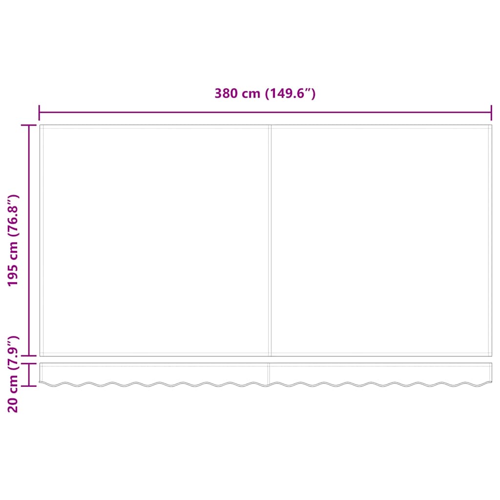 Behúzható napellenző Fehér 400 x 200 cm Poliészter és fém