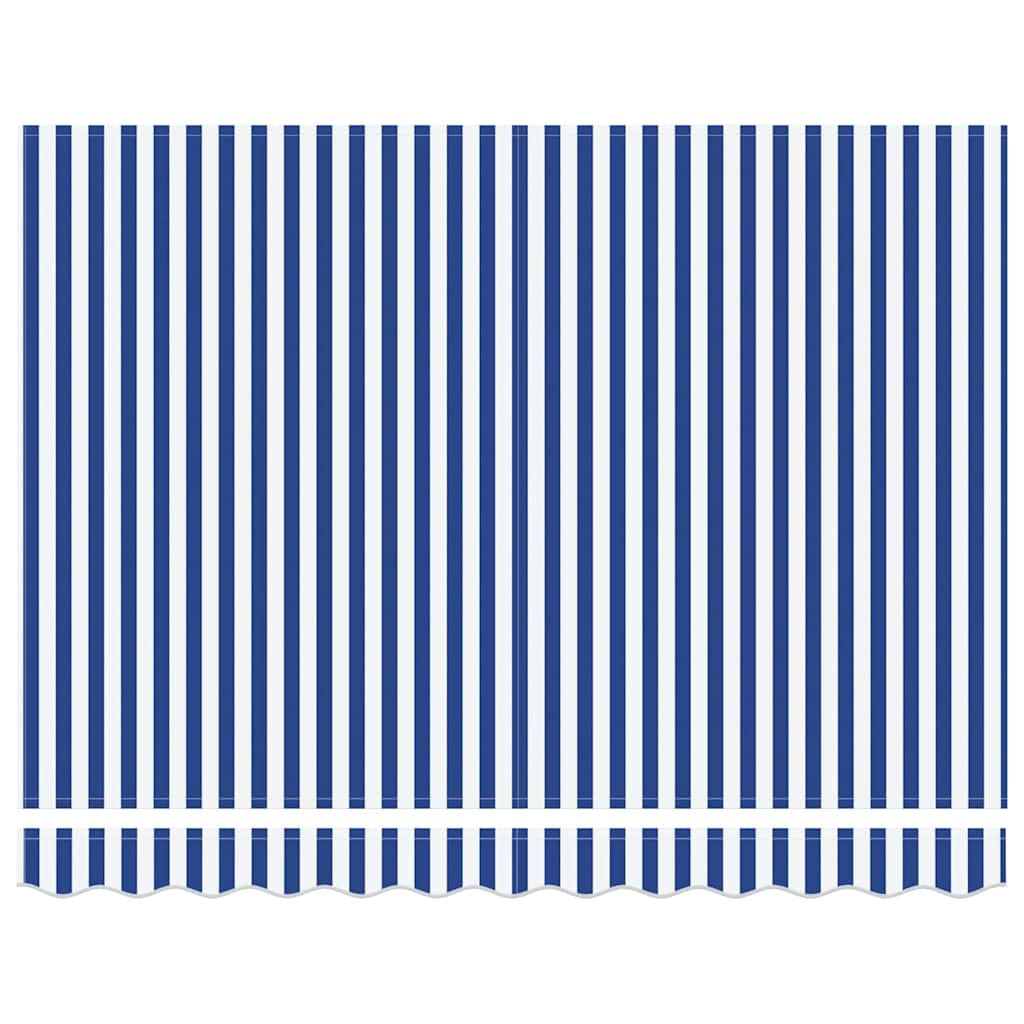 Behúzható napellenző Kék és fehér 300 x 250 cm Szövet, Fém