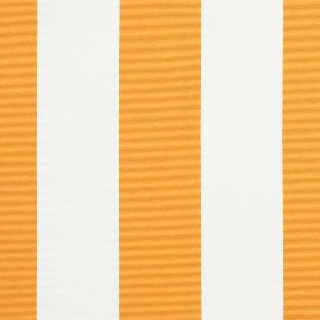 Behúzható napellenző Sárga és fehér 300 x 250 cm Szövet, Fém