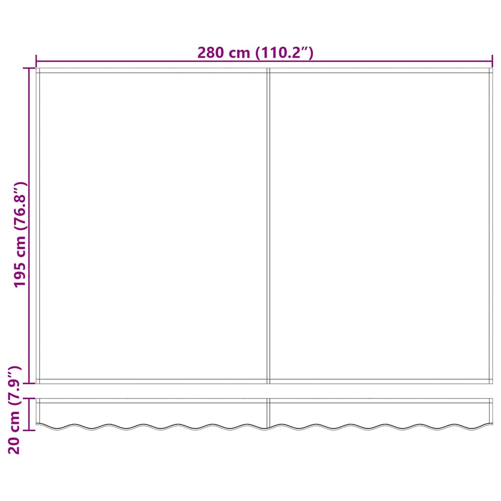 Behúzható napellenző Csíkos Piros és Fehér 300 x 250 cm