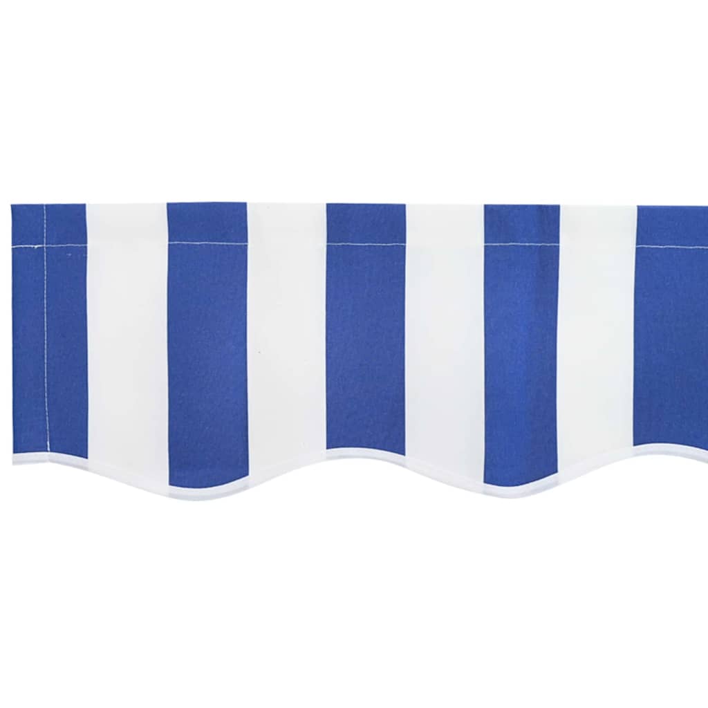 Behúzható napellenző Kék és fehér 350 x 250 cm Szövet, Fém