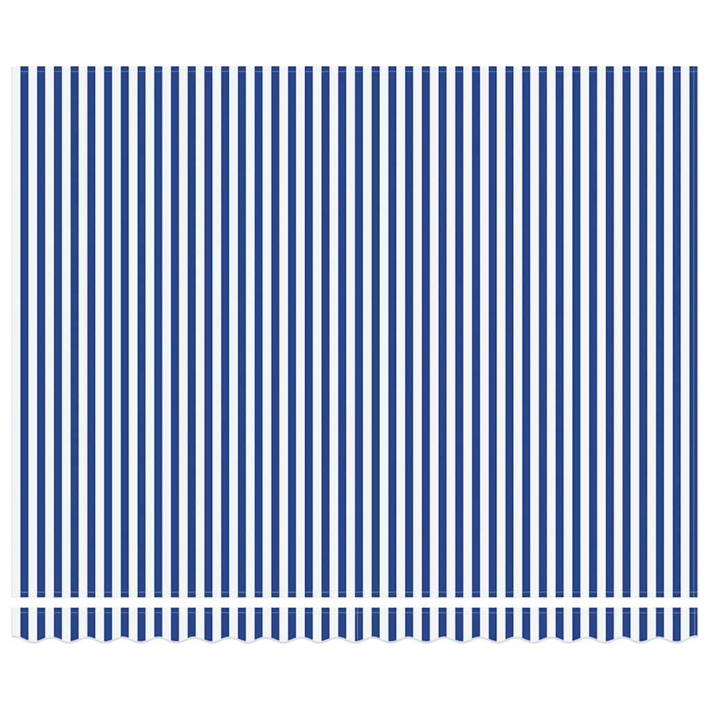 Behúzható napellenző Kék és fehér 350 x 250 cm Szövet, Fém