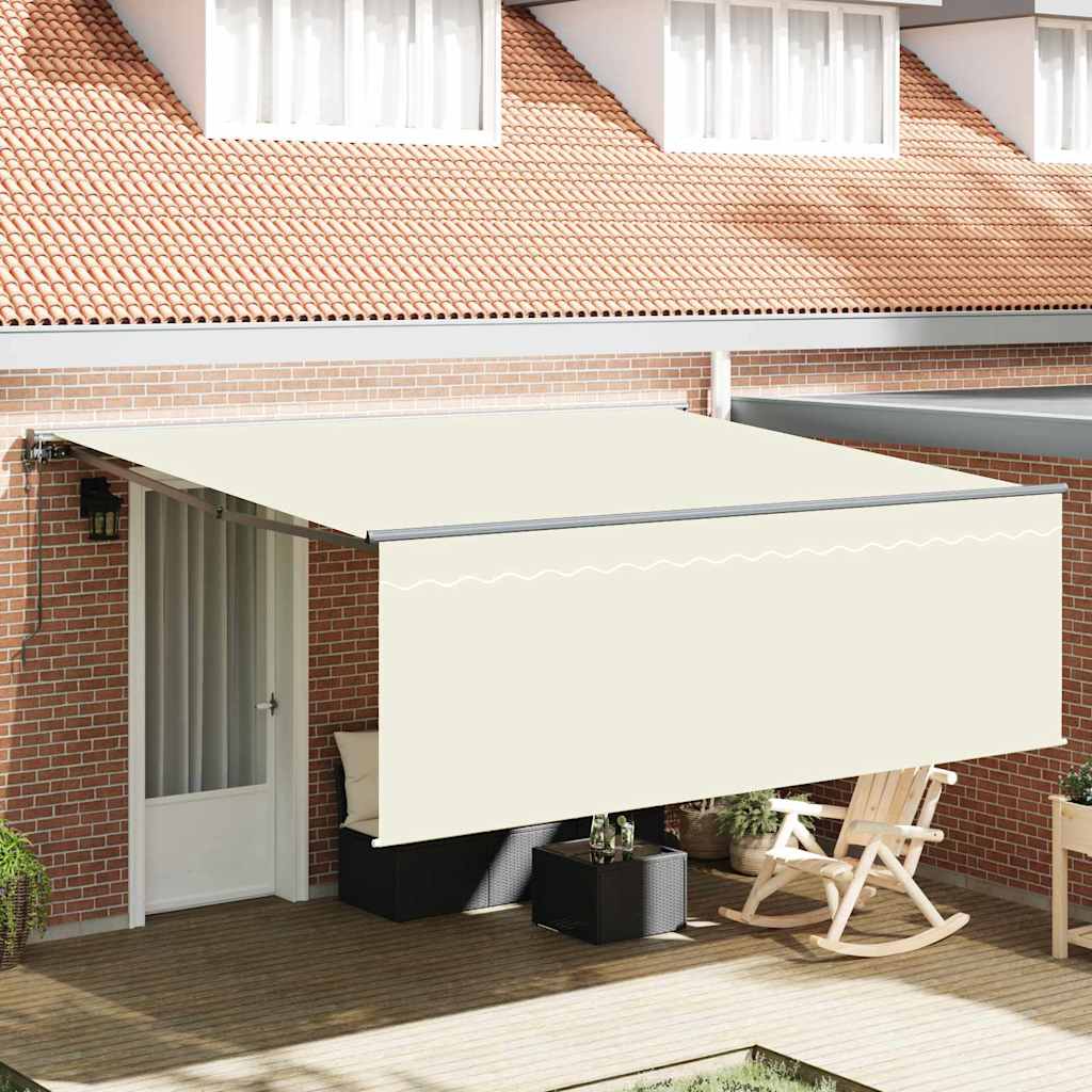 Behúzható napellenző Krém 350 x 250 cm Szövet, Fém