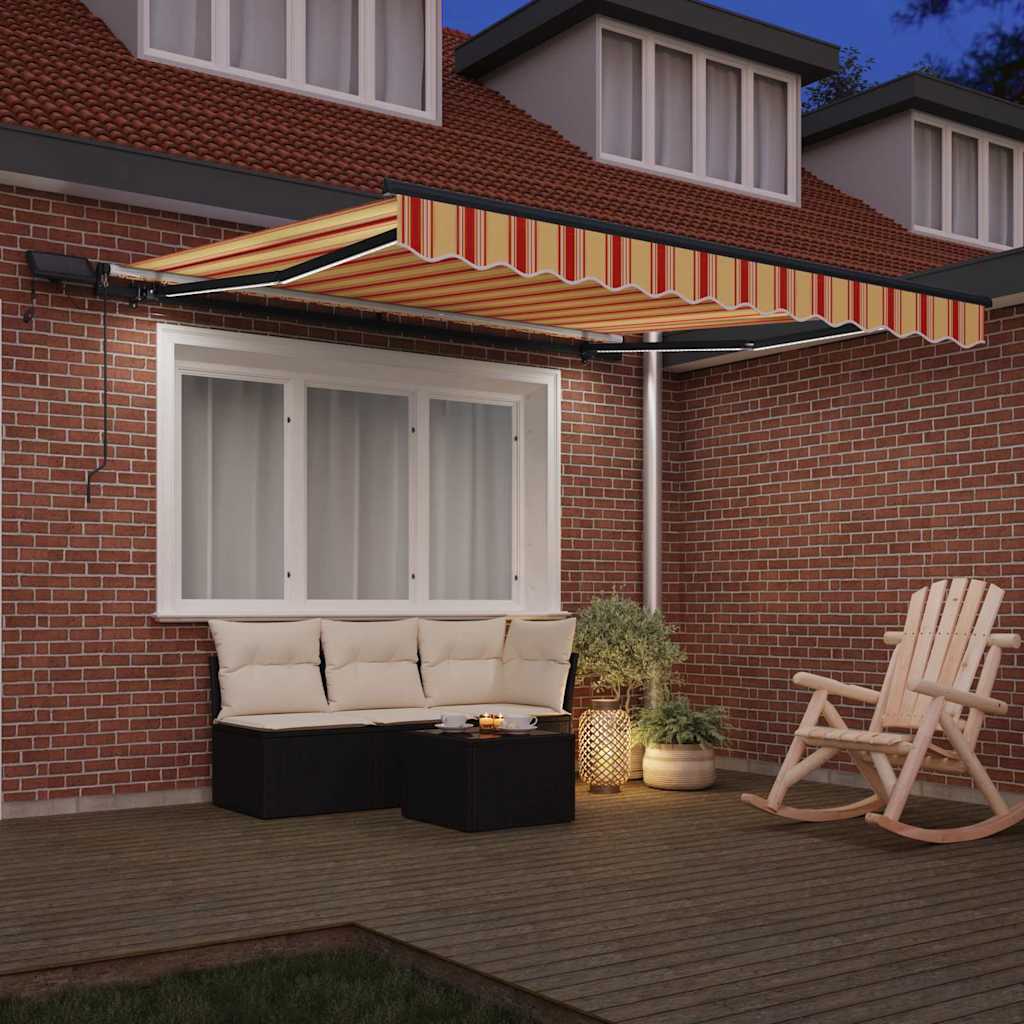 Behúzható napellenző sárga és narancssárga 350 x 250 cm szövet