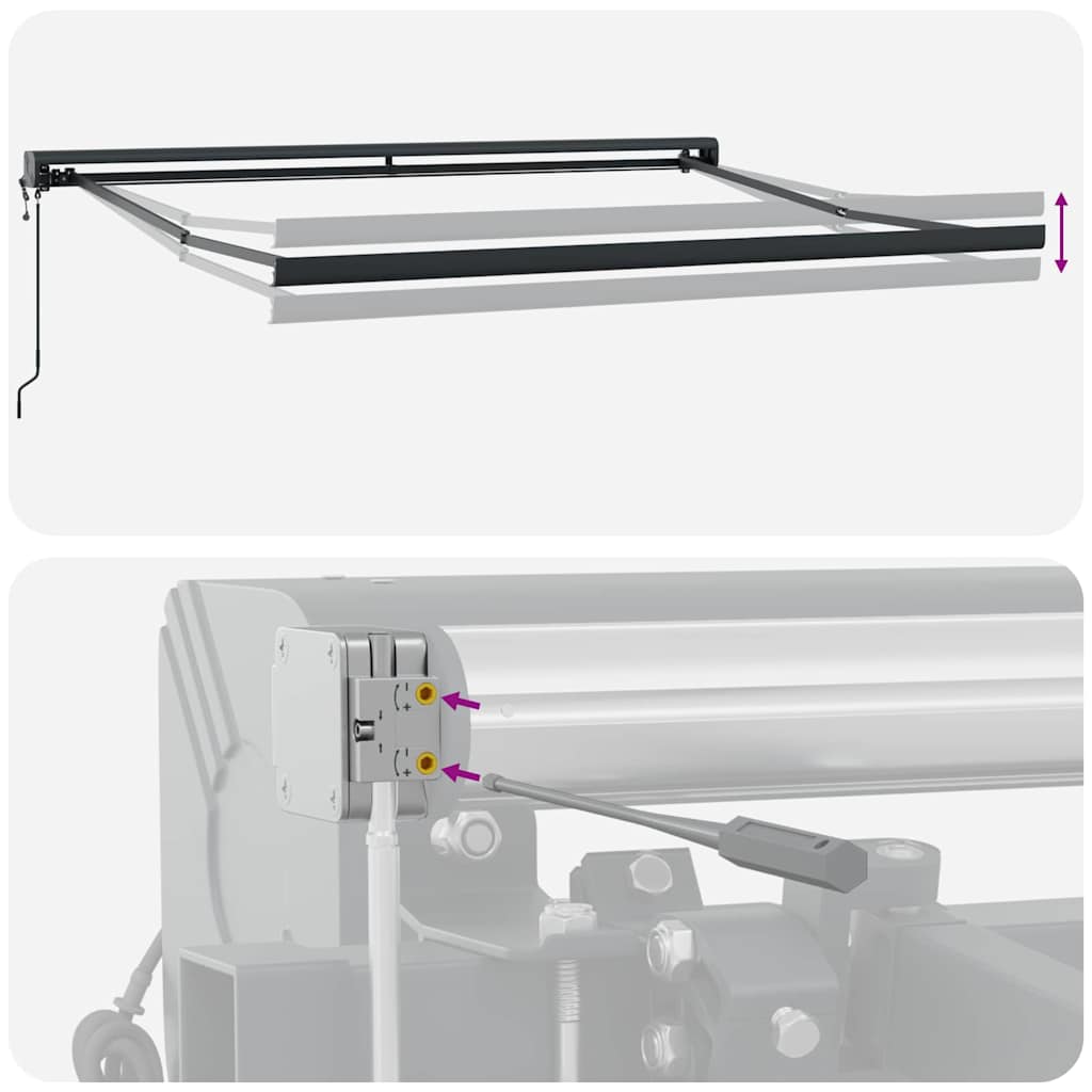 Behúzható napellenző Sokszínű 350 x 250 cm Szövet, Fém