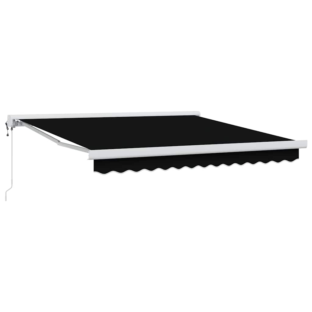Behúzható napellenző Fekete 350 x 250 cm Szövet, Fém