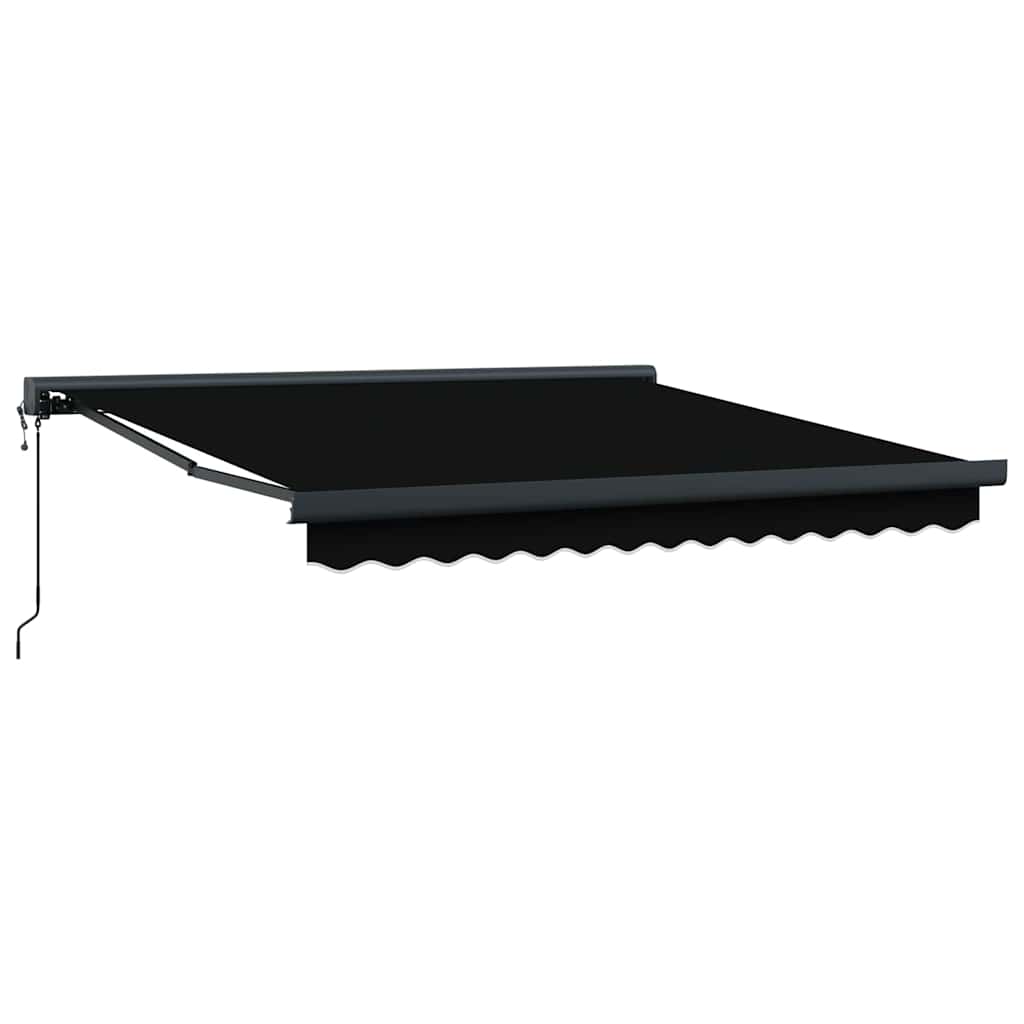 Behúzható napellenző Fekete 350 x 250 cm Szövet, Fém