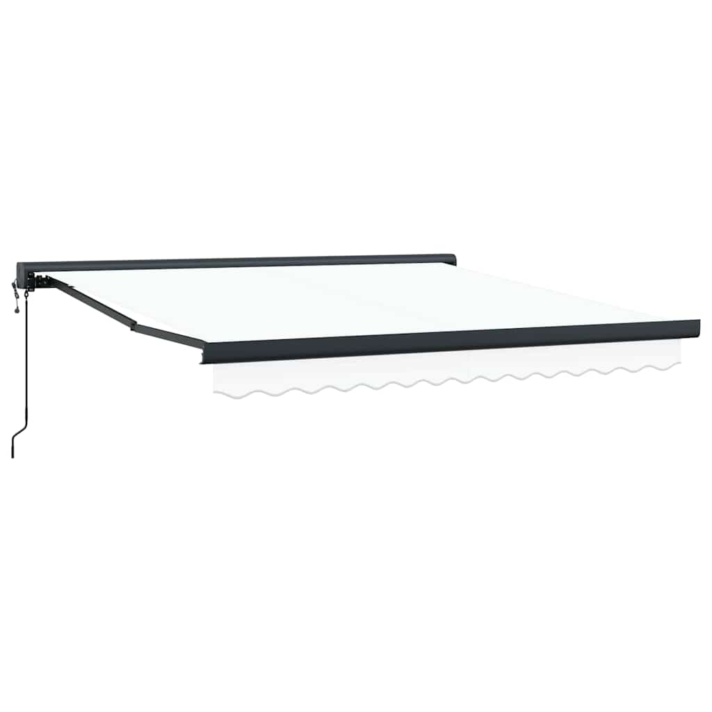 Behúzható napellenző Fehér 350 x 250 cm Szövet, Fém