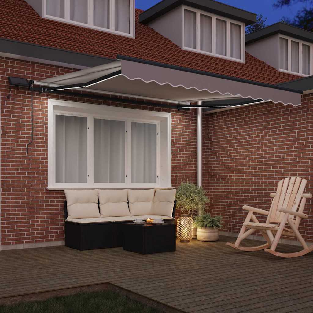 Behúzható napellenző Világosszürke 350 x 250 cm szövet