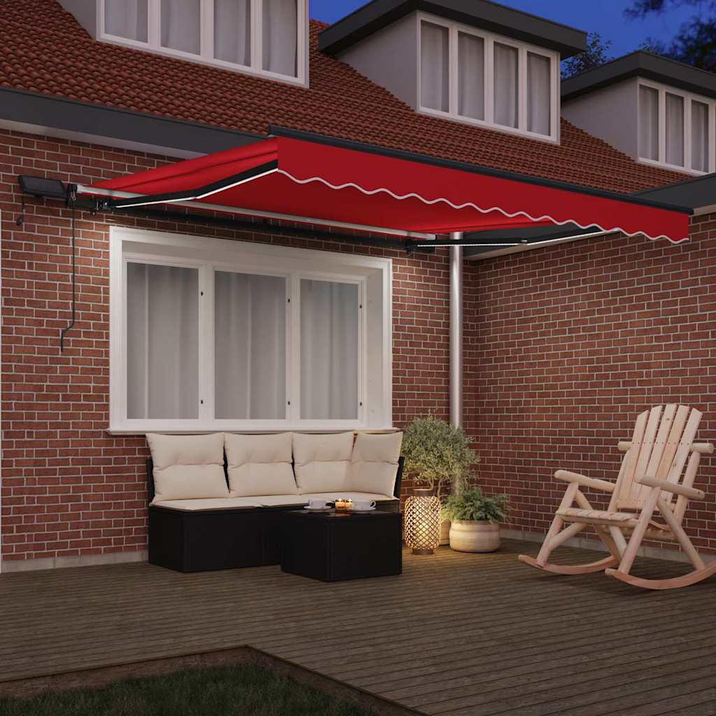Behúzható napellenző Piros 350 x 250 cm szövet