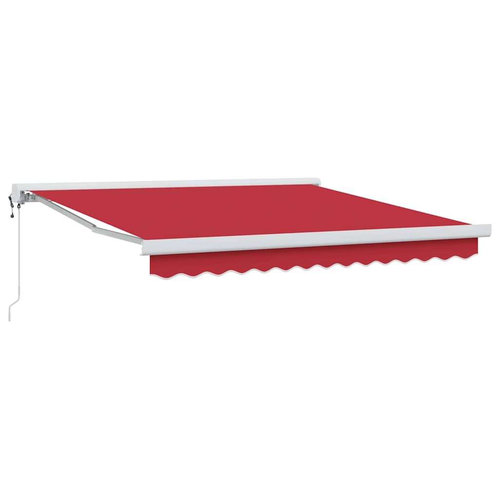 Behúzható napellenző Piros 350 x 250 cm Szövet, Fém