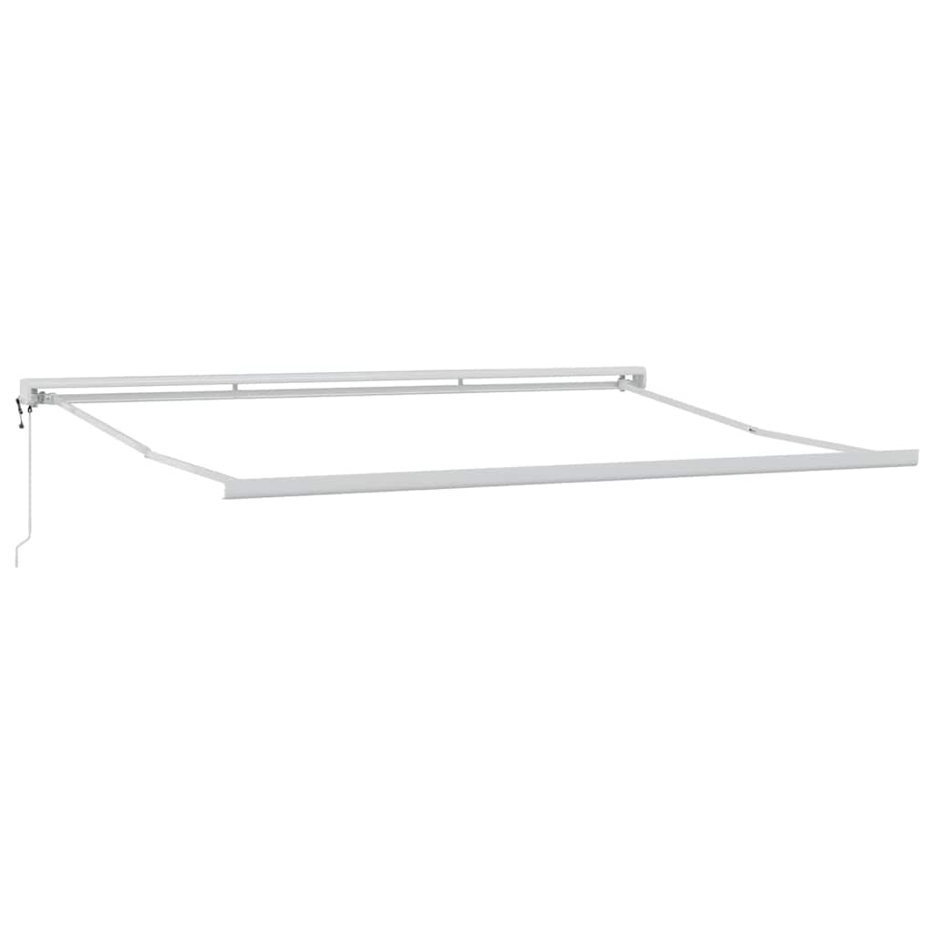 Behúzható napellenző Sárga és Fehér 400 ×300 cm Szövet és Fém