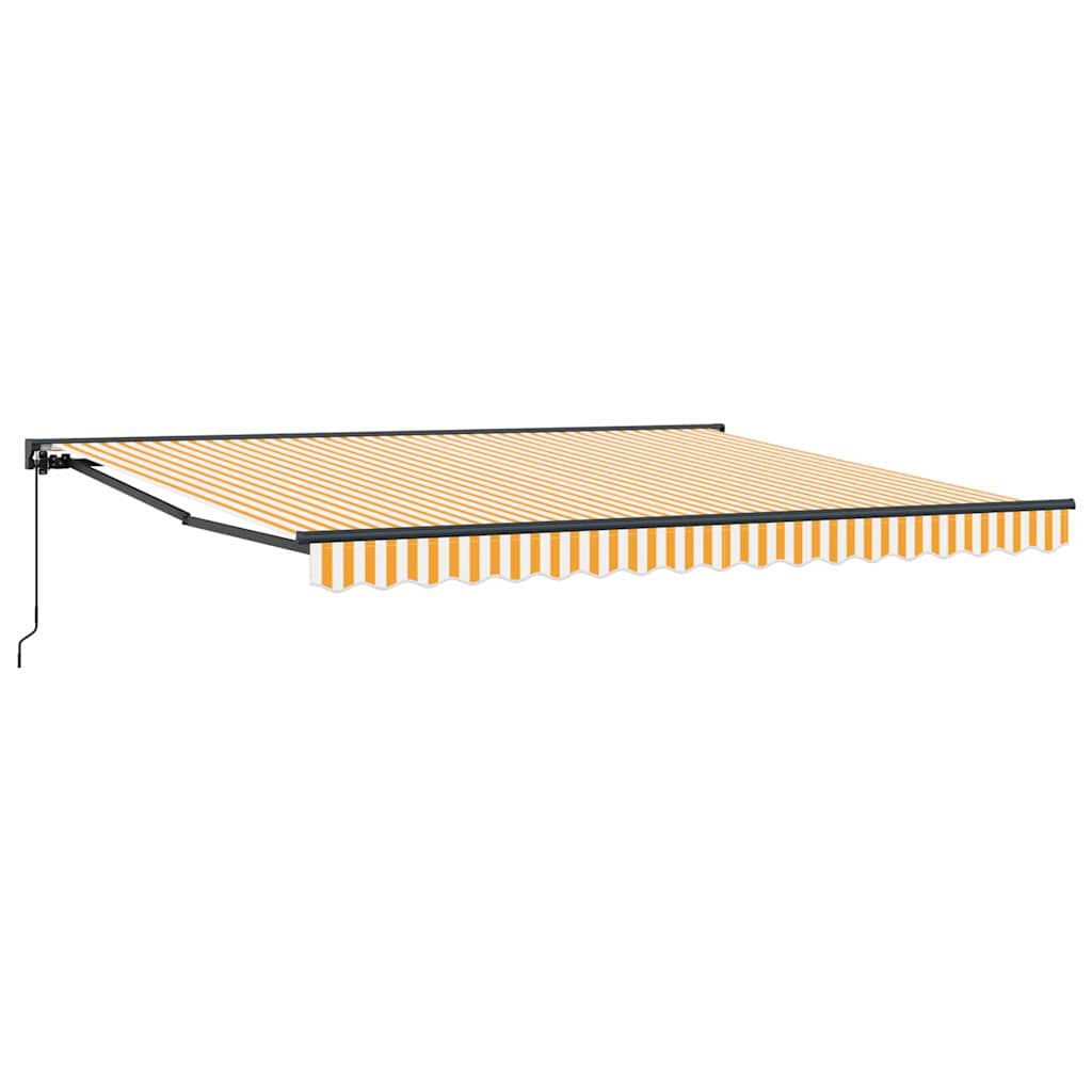 Behúzható napellenző Sárga és fehér 400x300 cm szövet