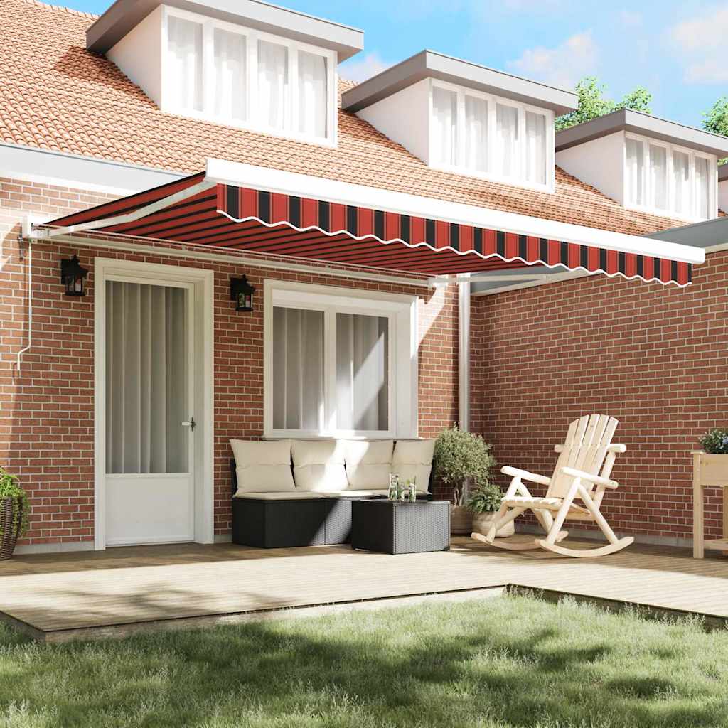 Behúzható napellenző Narancs és Barna 400 ×300 cm Szövet és Fém
