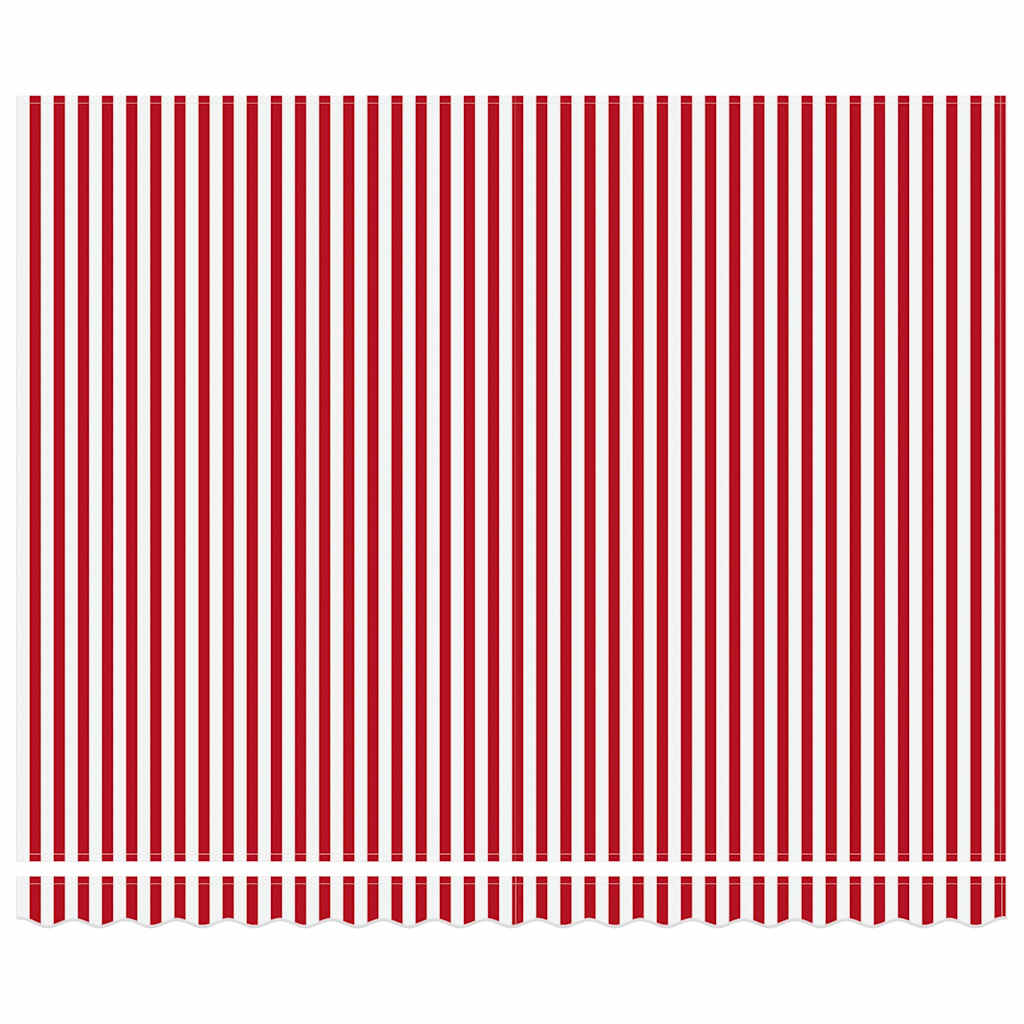 Behúzható napellenző Piros és fehér 400 × 300 cm Poliészter