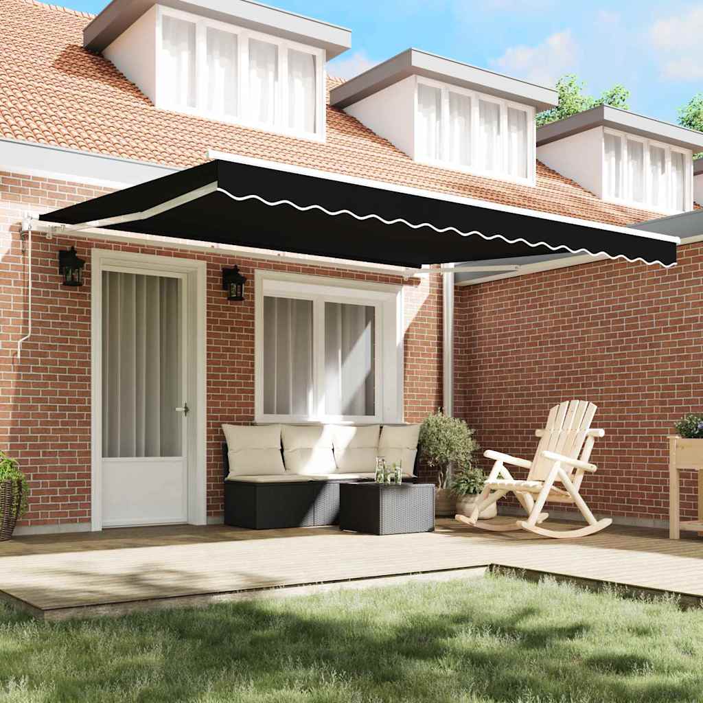 Behúzható napellenző 400 × 300 cm Fekete
