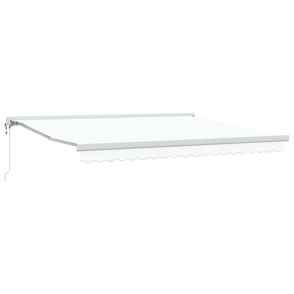 Behúzható napellenző Fehér 400 ×300 cm Szövet és Fém