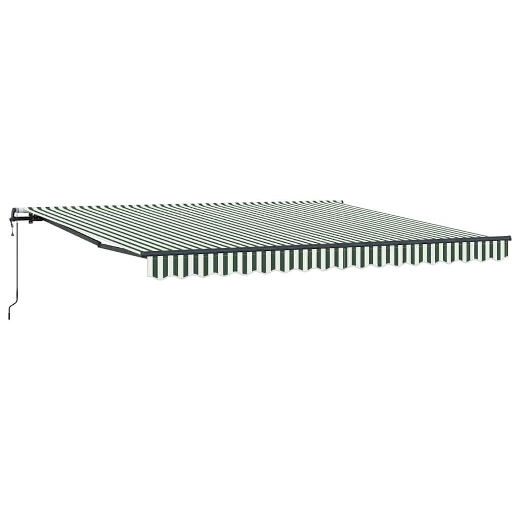 Behúzható napellenző Zöld és fehér 400 ×300 cm szövet