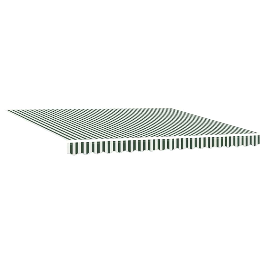 Behúzható napellenző Zöld és fehér 400 × 300 cm Szövet, Fém