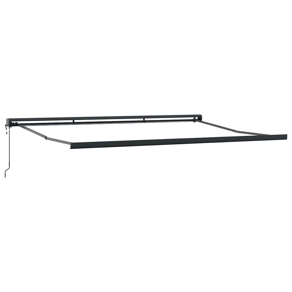 Behúzható napellenző Zöld és fehér 400 × 300 cm Szövet, Fém