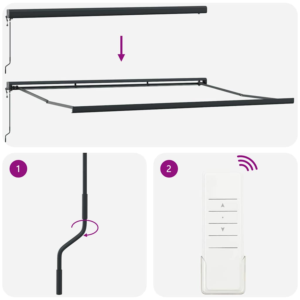 Behúzható napellenző Zöld és fehér 400 × 300 cm Szövet, Fém